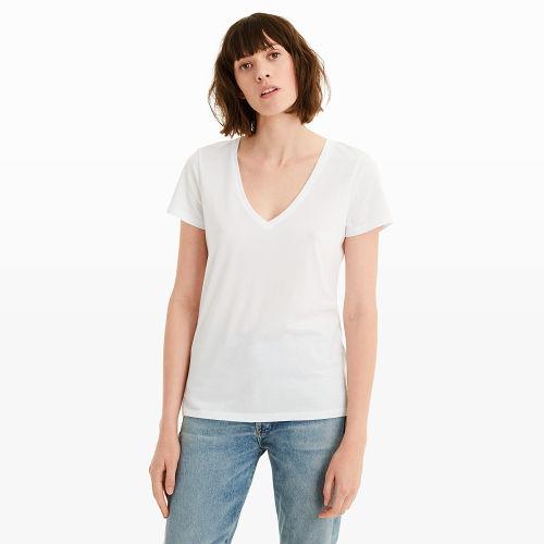 Club Monaco Color White Mahssa V-neck Tee