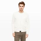 Club Monaco Color White V-neck Sweatshirt Cardigan