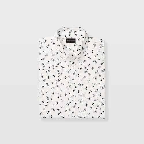 Club Monaco Slim Short-sleeve Ditsy Shirt