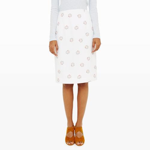 Club Monaco Color White Print Kapana Skirt