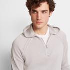 Club Monaco Light Grey Linen Quarter-zip Hoodie