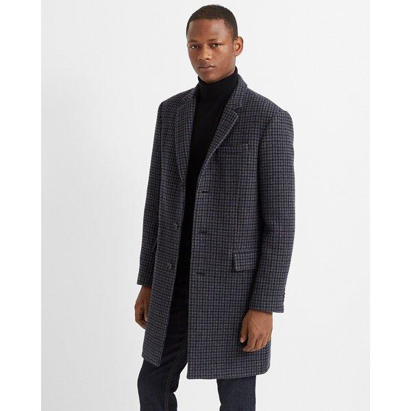 Club Monaco Grey/navy Plaid Topcoat