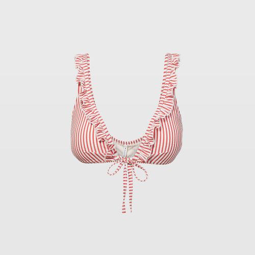 Club Monaco Color Red Solid & Striped Milly Top