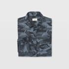 Club Monaco Color Blue Slim Camo Donegal Shirt
