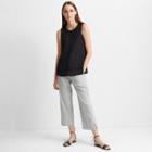 Club Monaco Black/white Multi Pardelle Linen Pant