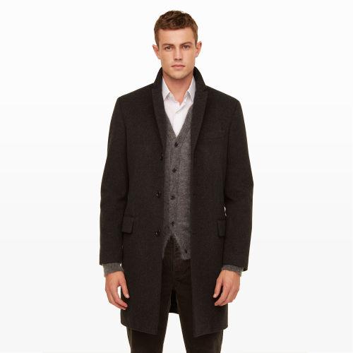 Club Monaco Color Grey Wool Cashmere Topcoat In Size 36
