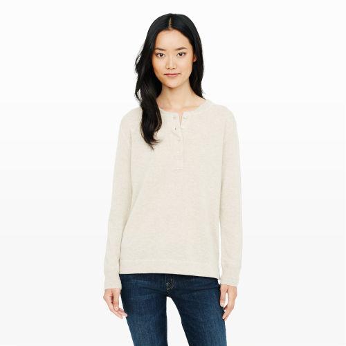 Club Monaco Color White Cristjan Cashmere Henley In Size Xs