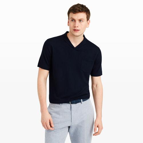Club Monaco Color Blue Johnny Collar Polo