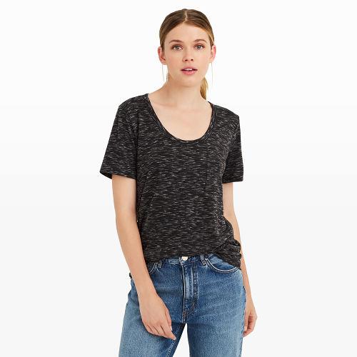 Club Monaco Color Black/white Multi Kari Slub Tee