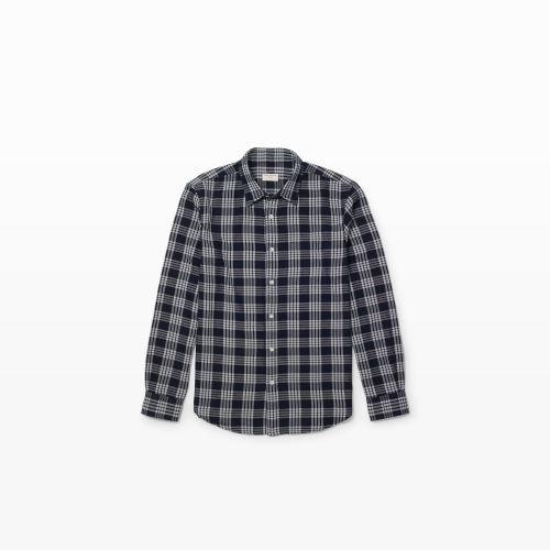 Club Monaco Color Aviator Navy Slim-fit Pc Double-face Shirt