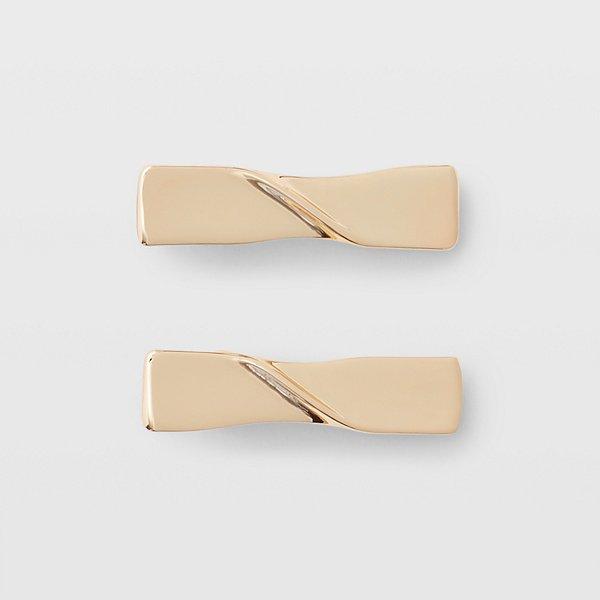 Club Monaco Gold Small Twist Barrette