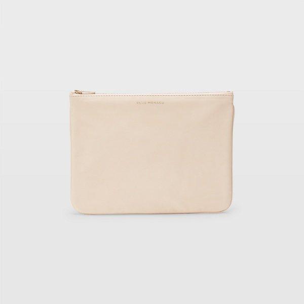Club Monaco Pale Pink Cm Leather Logo Pouch