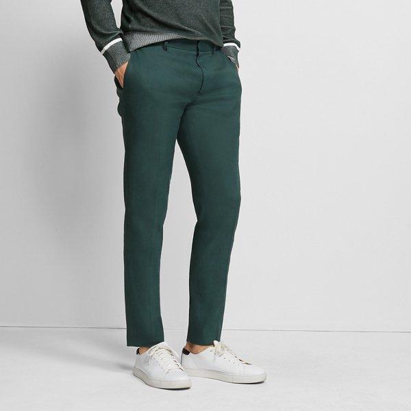 Club Monaco Green Sutton Linen-blend Dress Pant