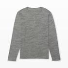 Club Monaco Color Grey Long-sleeve Space-dye Henley In Size Xs