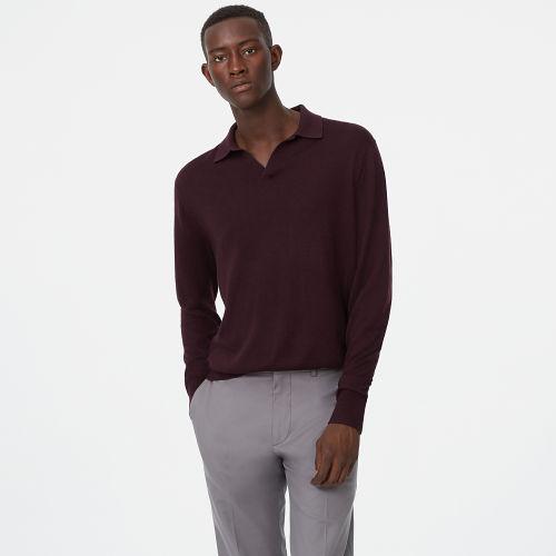 Club Monaco Color Purple Lux Merino Johnny Collar Polo