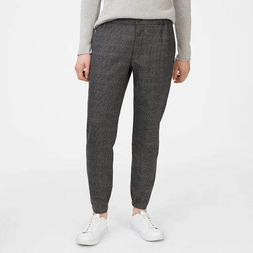 Club Monaco Color Black Lex Houndstooth Linen Trouser