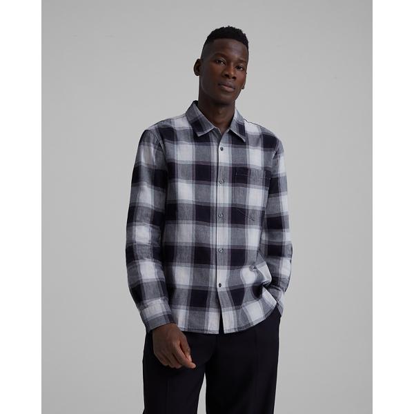 Club Monaco Ombre Plaid Loop Collar Shirt