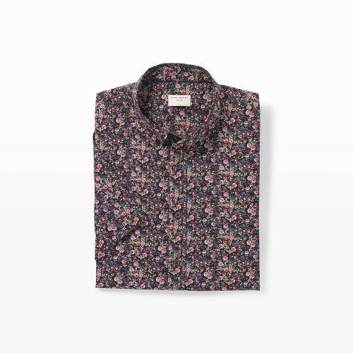 Club Monaco Color Black Slim Short-sleeve Bud Shirt