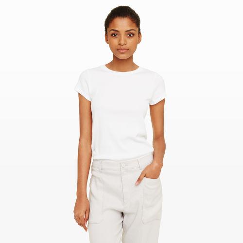 Ib Color White Bowee Ribbed Tee
