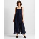 Club Monaco Navy Multi Pleated Jumpsuit