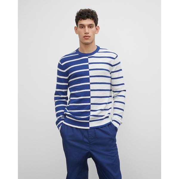 Club Monaco Cotton Slub Stripe Crew Sweater