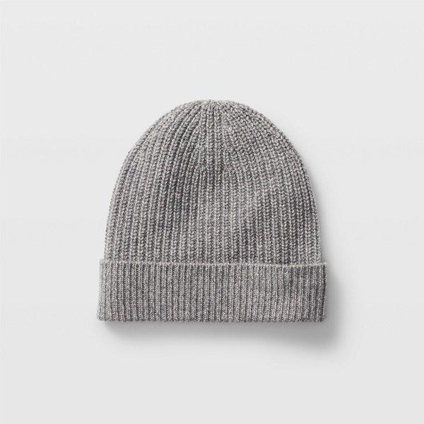 Club Monaco Light Grey Kensington Cashmere Beanie