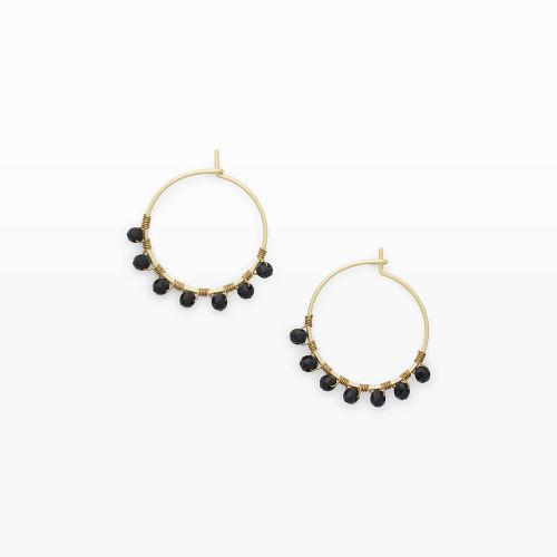 Club Monaco Color Black Bibi Hoop Earrings
