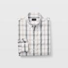 Club Monaco White Multi Slim Large Open Plaid Shirt