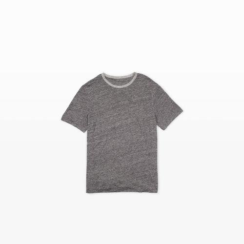 Club Monaco Color Grey Short-sleeve Linen Ringer Tee