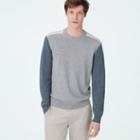 Rb Color Grey Cashmere Colorblock Crew