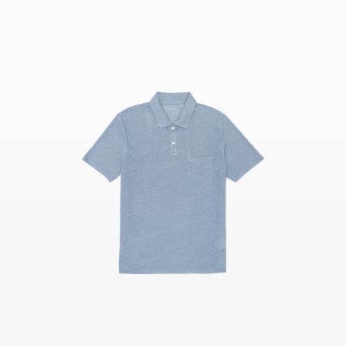 Club Monaco Color Blue Short Sleeve Linen Polo