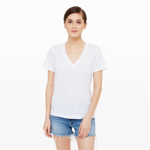 Club Monaco Color White Staray Linen Tee
