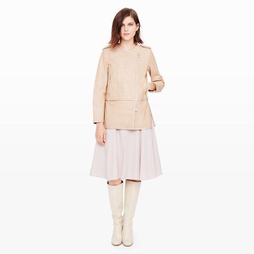 Club Monaco Color Natural Phillipa Leather Jacket In Size Xs