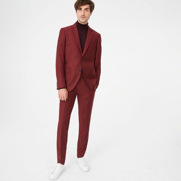 Club Monaco Burgundy Grant Wool Flannel Blazer