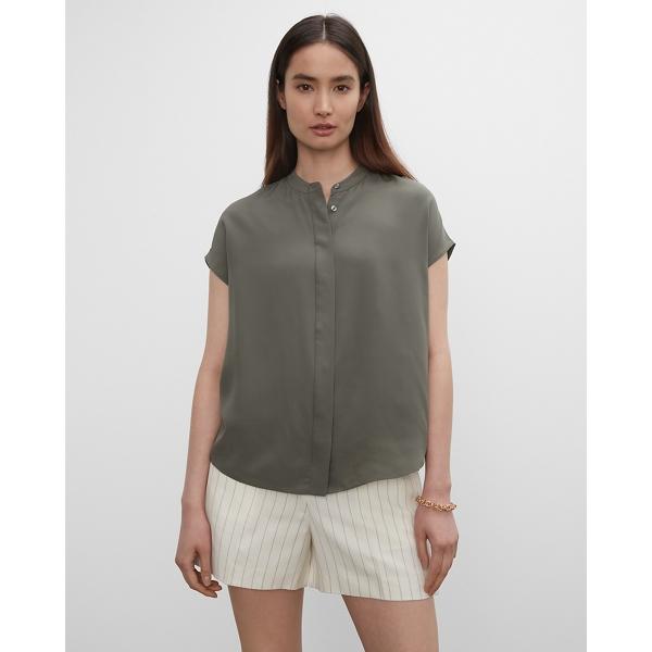 Club Monaco Silk Front Placket Shirt
