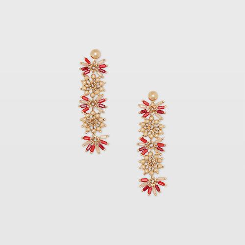 Club Monaco Color Red Beaded Drop Earring