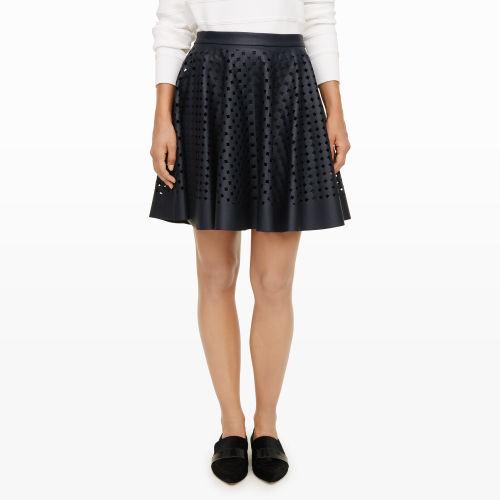 Club Monaco Color Blue Alethea Laser-cut Skirt In Size 0