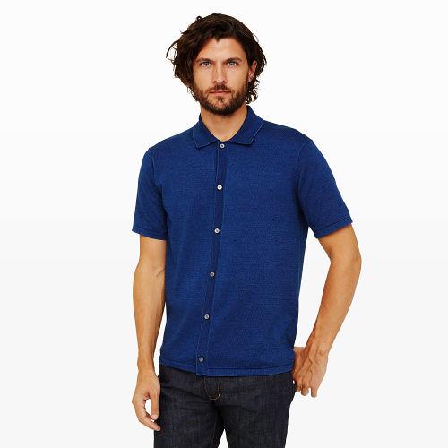 Club Monaco Color Blue Indigo Full Button-down
