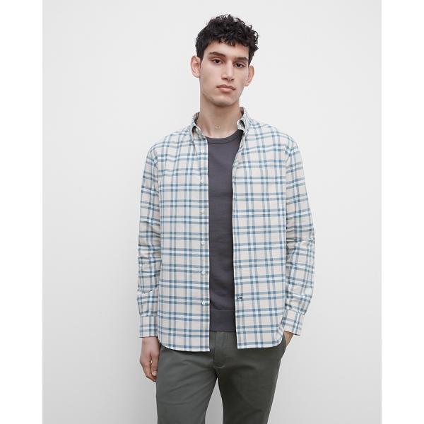 Club Monaco Long Sleeve Large Plaid Oxford Shirt