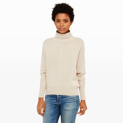 Club Monaco Color White Eleesa Cashmere Turtleneck