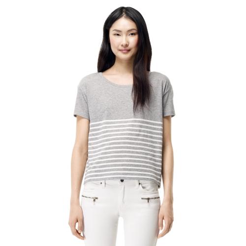 Club Monaco Color Grey Nadia Breton Stripe Tee In Size S