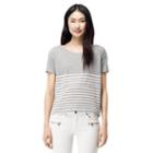 Club Monaco Color Grey Nadia Breton Stripe Tee In Size S