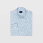 Club Monaco Color Blue Slim Floral Flannel Shirt