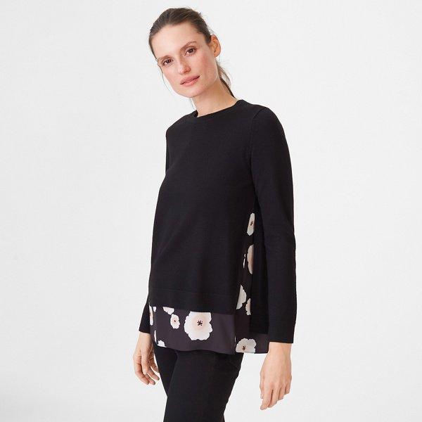 Club Monaco Black Petrah Merino Sweater