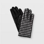 Club Monaco Black & White Claudia Check Leather Glove