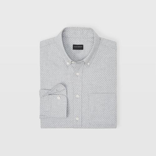 Club Monaco Color Grey Slim Polka Dot Flannel Shirt