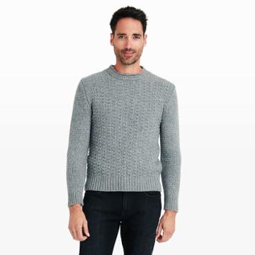 Inis Meain Color Grey Inis Meain Moss-stitch Crew