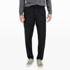 Club Monaco Color Black Plaid Plaid Elastic-waist Trouser