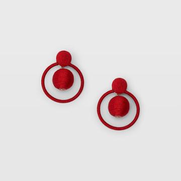 Club Monaco Color Red Wrapped Hoop Earring