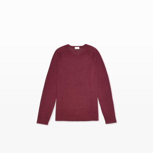 Club Monaco Color Red Linen Raglan Crew